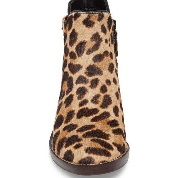 COLE HAAN Harrington Grand Genuine Calf Hair Bootie Leather Leopard Ankle Boots - Picture 5 of 9
